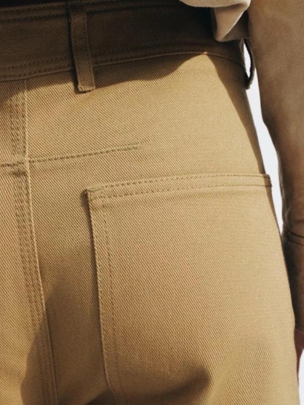 Zara Twill Utility Mid Rise Straight Pants - Picture 4 of 9